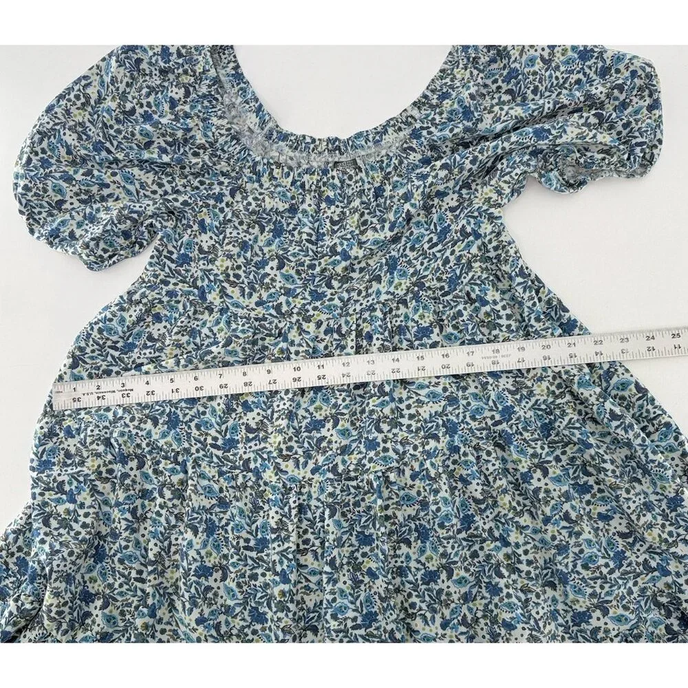 Wild Fable Off The Shoulder Floral Puff Sleeve Blue Mini Dress Sz S‎ Cottagecore - Picture 10 of 11